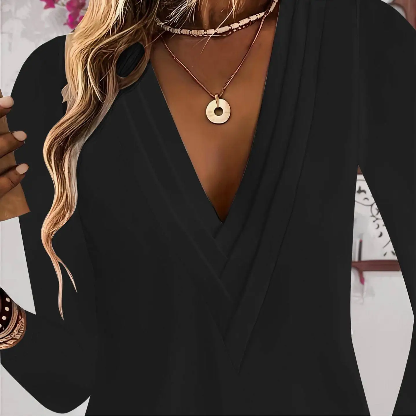 

plus Size Long Sleeve Pure Color Collar Autumn Winter Shirt City Walk Fashion NuSun Brand Regular Fit Polyester Blend Zipper ...