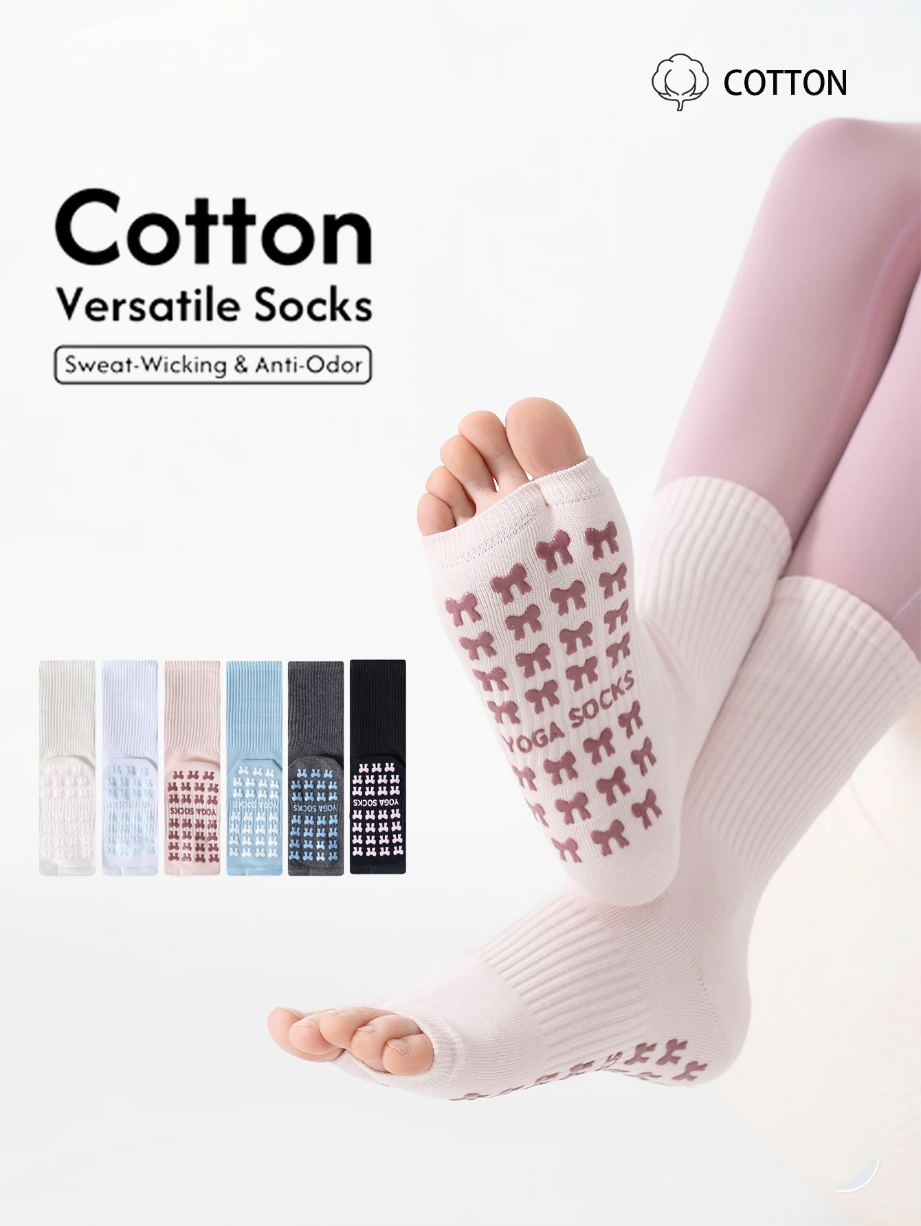 Medias Para Pilates Y Yoga - 1/2 Pasang Kaus Kaki Yoga Wanita