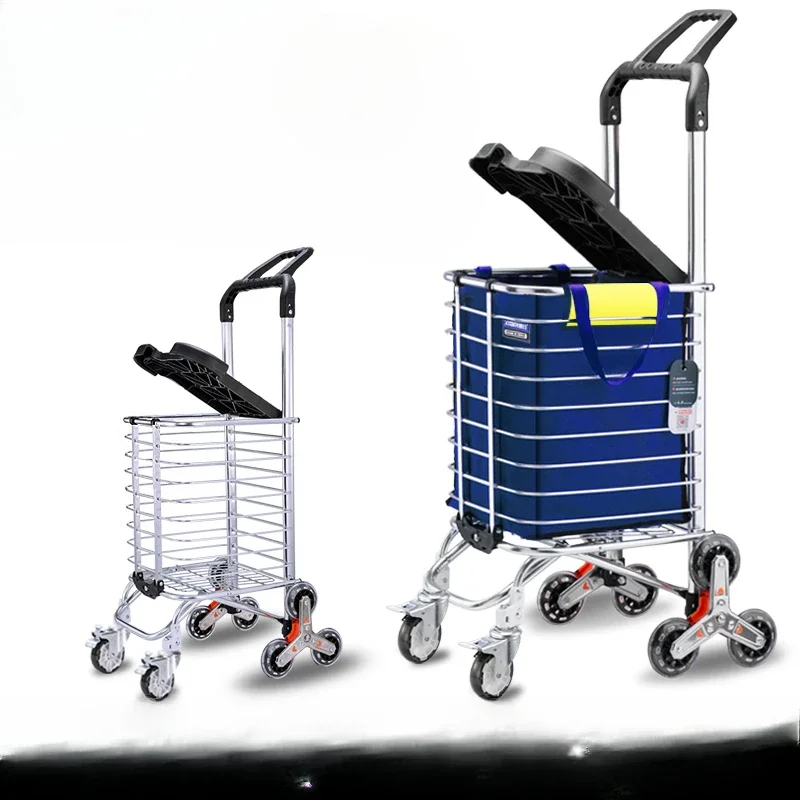 Shopping cart can sit and climb stairs folding trolley household trolley