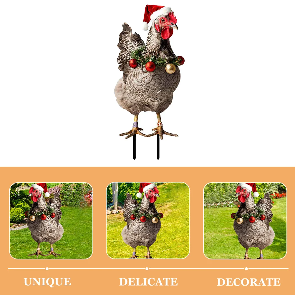 

Colorful Light Bulb Chicken Stake Garden Ornament Outdoor Yard Decor Christmas Lawn Insert Farmhouse Rustic Style
