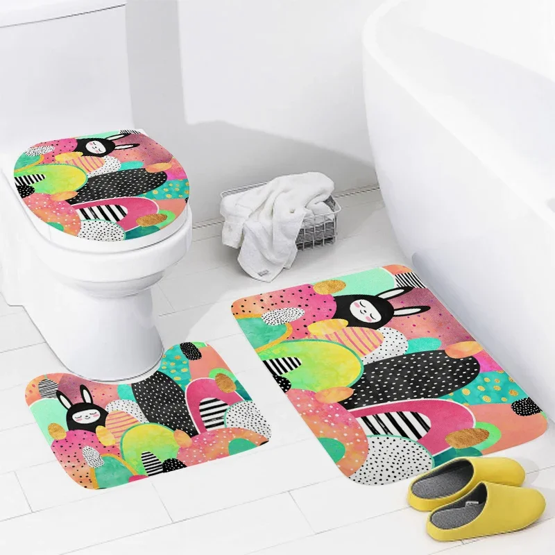 Home bathroom floor mats Anime animal style Bath Foot mat modern accessories rug Toilet mat Bathtub anti-slip carpet aaaa