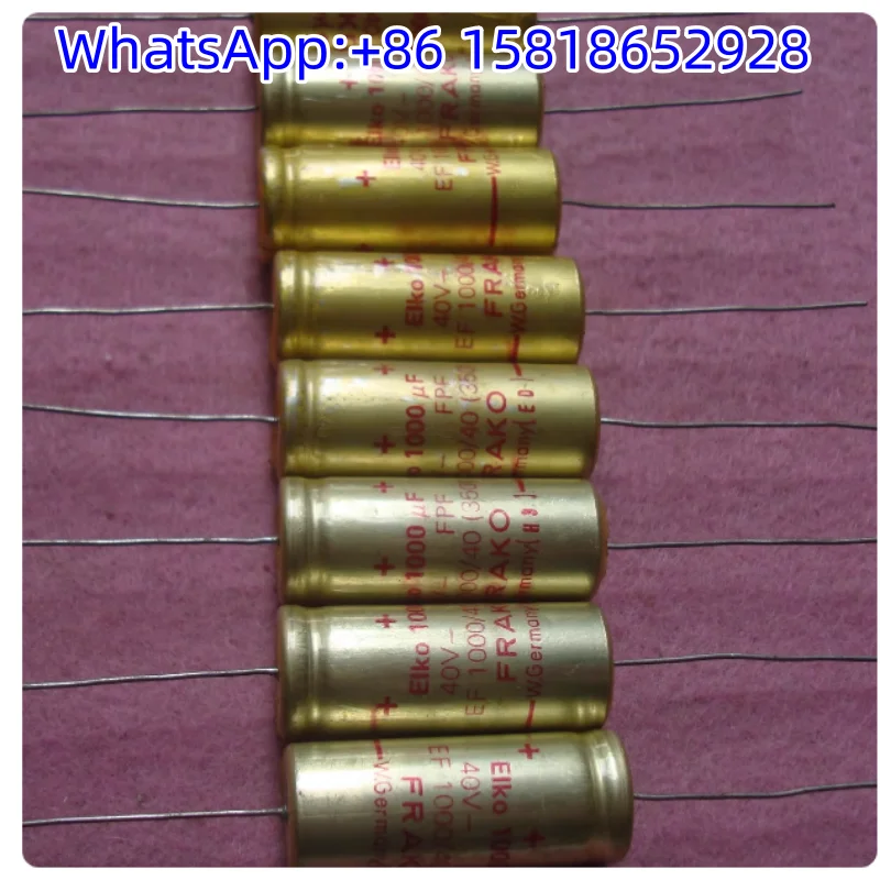 

1 шт., 40 В, 1000 мкФ, немецкий, ФРАНК, Западная Германия, красная буква, аудиофильский осевой конденсатор FRAKO