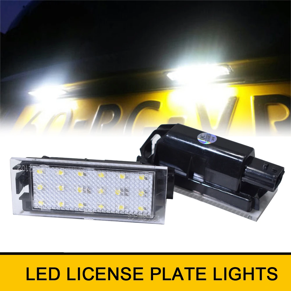 

2x Free Error LED License Plate Lights For Renault Clio Espace Kangoo Koleos Kadjar Laguna Master Megane Trafic Twingo Twizy