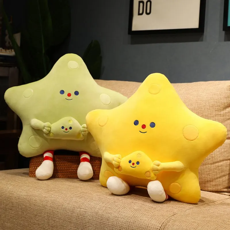 

55cm Hot Candy Color Cheese Star Plush Pillow Soft Stuffed Cartoon Cushion Sofa Home Decoration Throw Pillow Toy Birthday Gifts