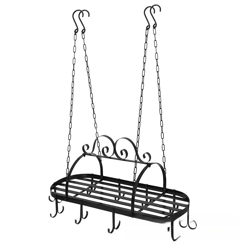 Ceiling suspension rack Creative kitchen storage rack Storage rack with hook