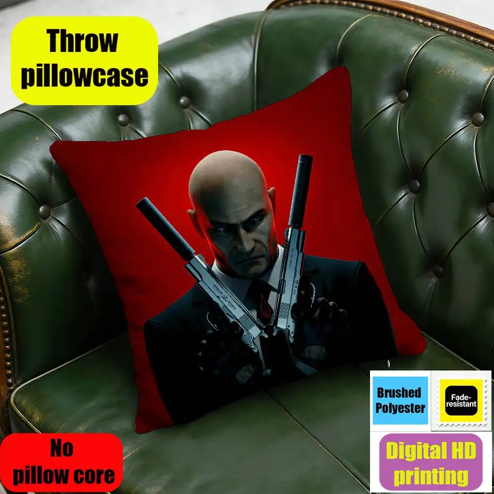 For Agent 47 Hitman Throw Pillow Case 30cm 40cm Car Custom Square Pillowcase Pad Cushion Cover view 6