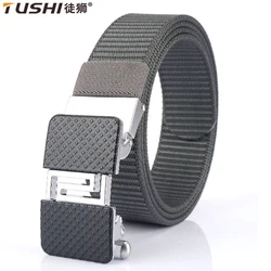TUSHI Tactical Belt Men Outdoor Hunting Multi Function Alloy Automatic Buckle Waish High Quality Marine CorpS Soft Real Nylon