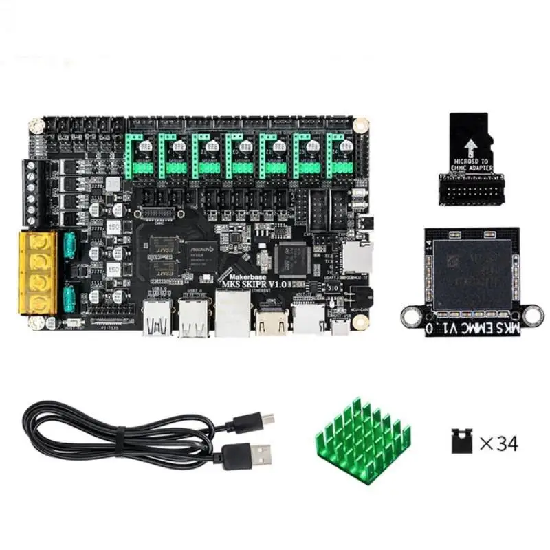 Makerbase SKIPR Board with Quad-core 64bits SOC STM32F407VET6 onboard runs Klipper with EMMC for Voron VS Raspberry Pi RasPi