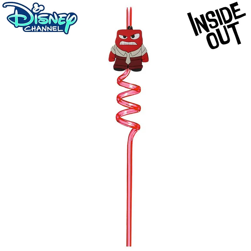 Disney Cartoon Inside Out 2 Peripheral Straw Animation Character Happy Sad Angry Cute Children’s Party Drinking Straw Gift