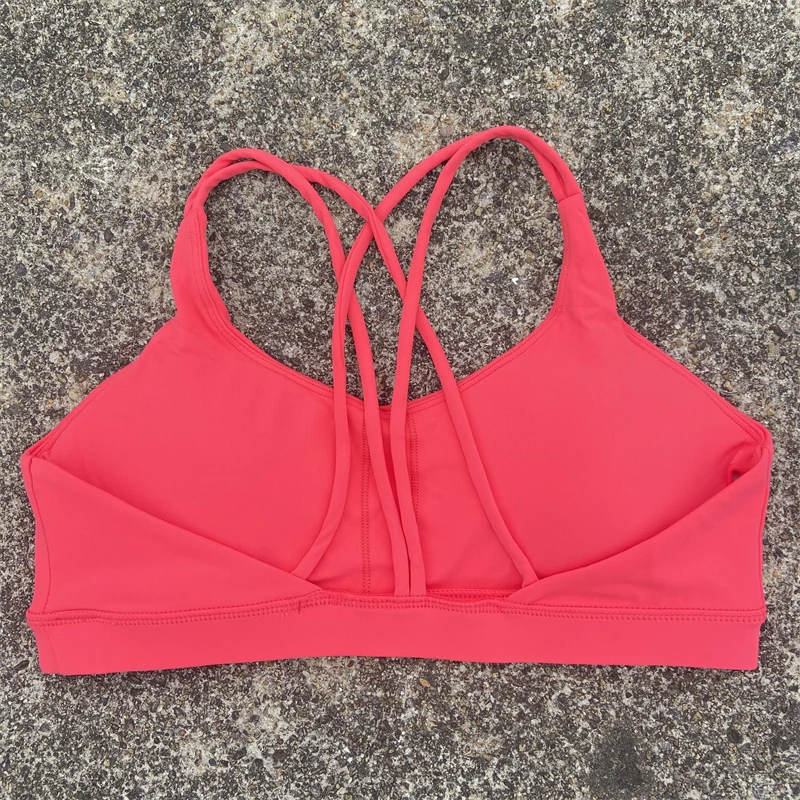 Women Cross Straps Sports Bra Gym Workout Crop Top Yoga Vest High Impact Fitness Bralette Push Up Running Tight Padded Underwear image 3