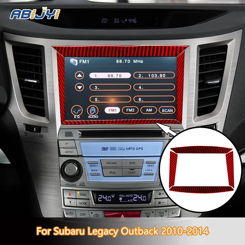 

Navigation Display Frame Carbon Fiber Stickers Decorative For Subaru Legacy Outback 2010 2011 2012-2014 Car Interior Accessories