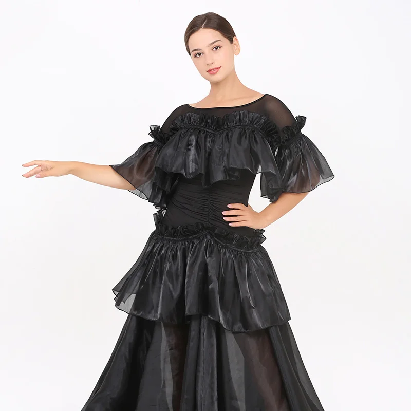 Hauts de danse latine modernes pour femmes, vêtements de salle de bal, Costume de scène, vêtements de Salsa à manches courtes, tenue de Tango DL9580