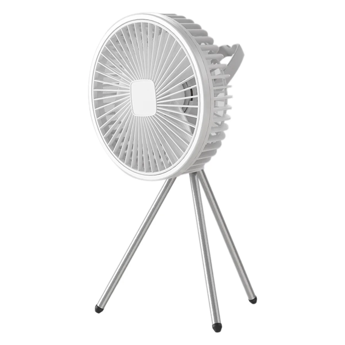 10000mAh Camping Fan Rechargeable Desktop Portable Air Circulator Wireless Ceiling Electric Fan with Power Tripod White