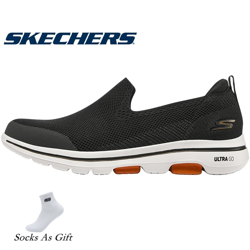 

Оригинальная мужская обувь Skechers, дышащие кроссовки GO WALK, повседневные прогулочные туфли без шнуровки, zapatillas de deporte кроссовки мужские