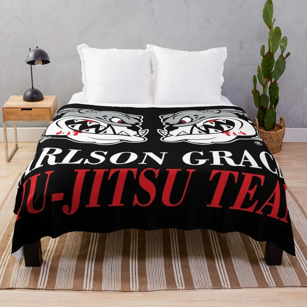 Carlson Gracie Jiu-Jitsu Team Logo Throw Blanket Single Loose sofa bed Fluffy Shaggy Blankets