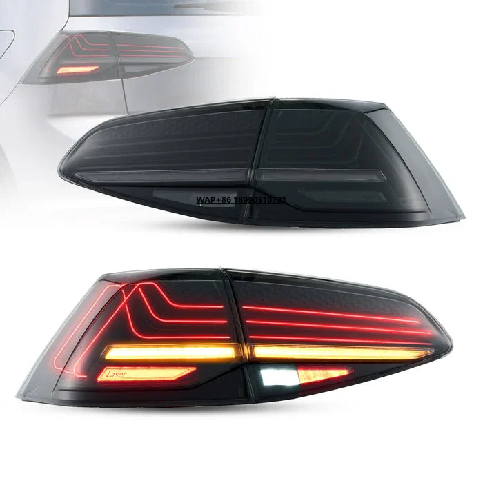 

VLAND New 2015-2021 Golf 7 MK7 MK7.5 Hatchback (Europe 2013-2019) LED Taillights ABS Waterproof Red Clear for Rear