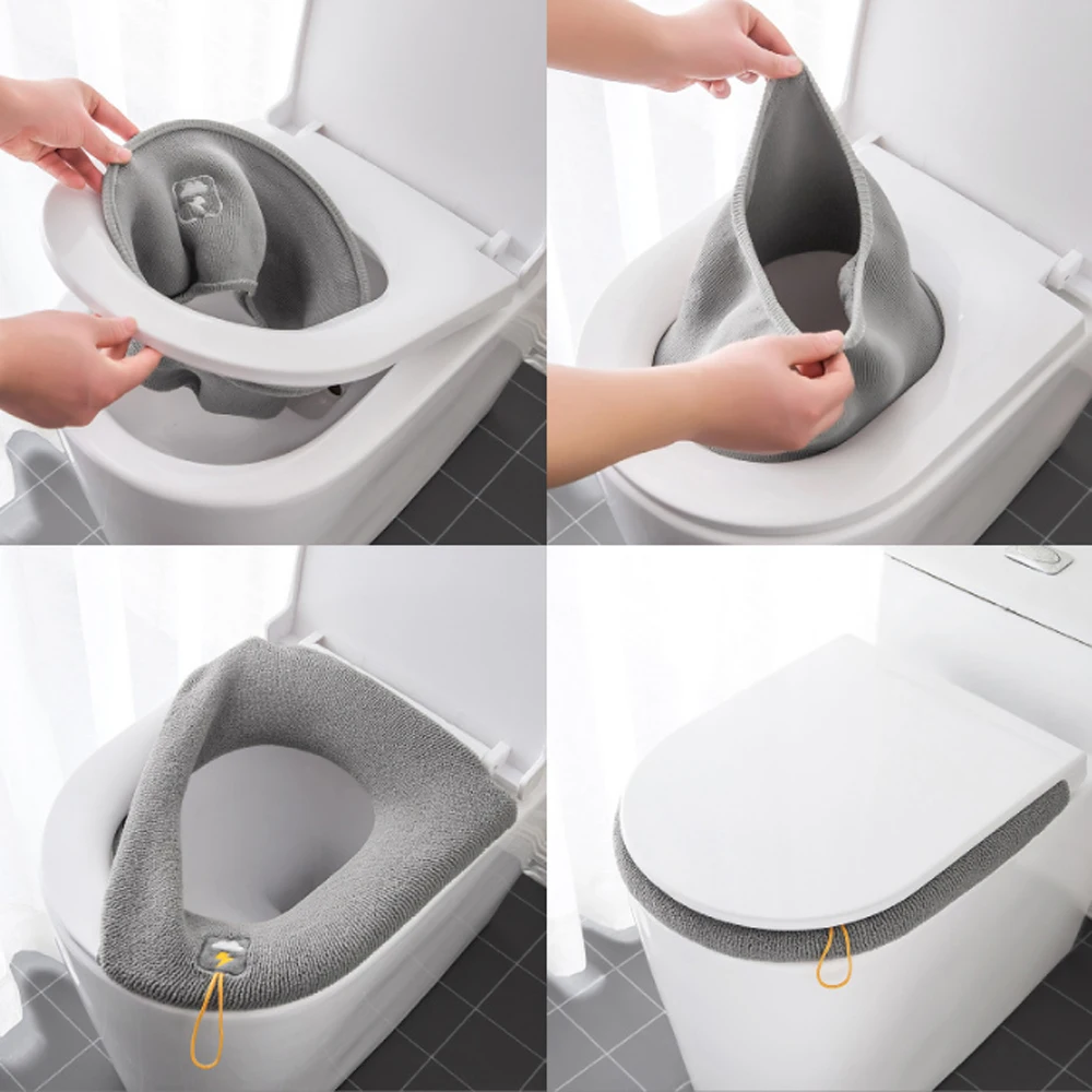 Universal Toilet Seat Cover Bathroom Toilet Pad Cushion Soft Warm Toilet Seat Cushion Bathroom Toilet Accessories