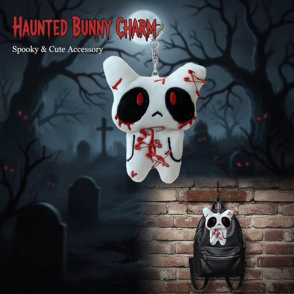 Halloween Horror Gruselige Blutige Monster-Puppe Plüsch-Schlüsselanhänger Goth Gruseliger Taschenanhänger für Rucksack Cosplay Party Deko