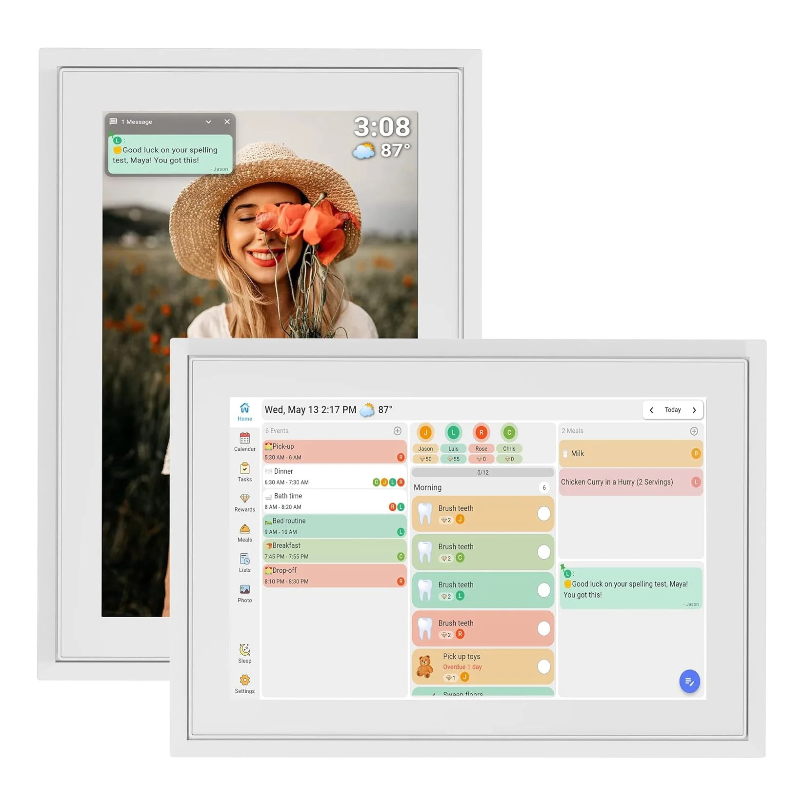 10.1 Inch 32GB WiFi Touch Digital Photo Frame 72%sRGB 1280*800P HD Storage Automatic rotation Chore Chart Wall Frame For Picture