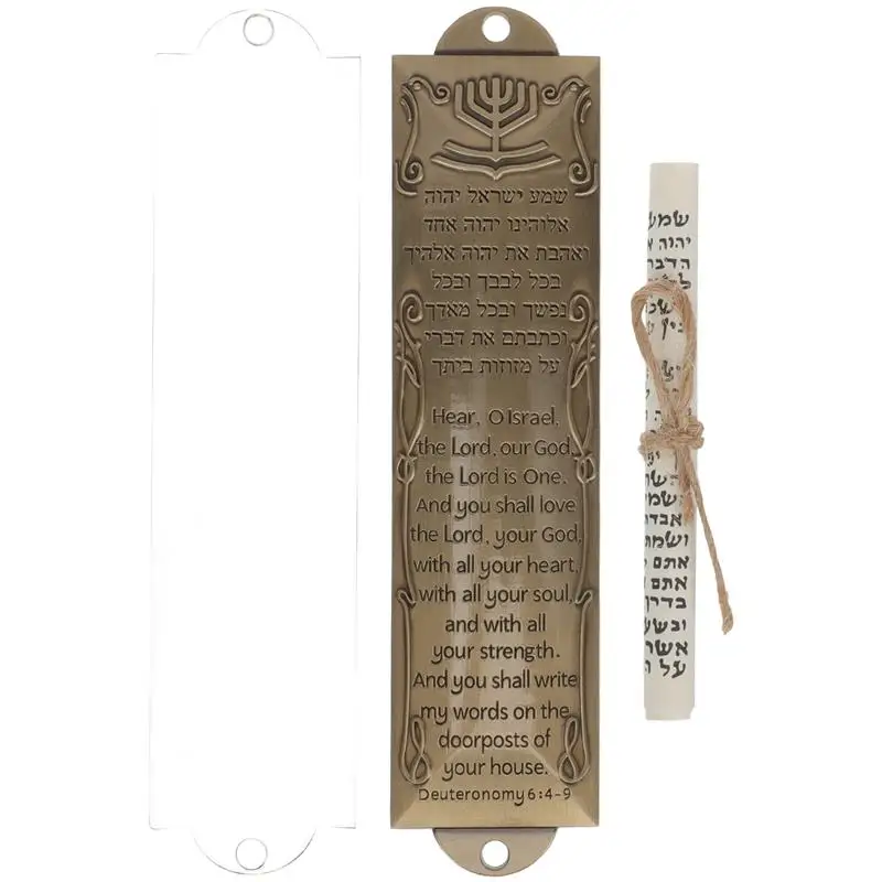 Mezuzah سبيكة ديكور حالة اليهودية باب المنزل المعدني التمرير الديني Mezuza نعمة العبرية المقدسة جدار خمر اللوحة بيوتر يهوديكا