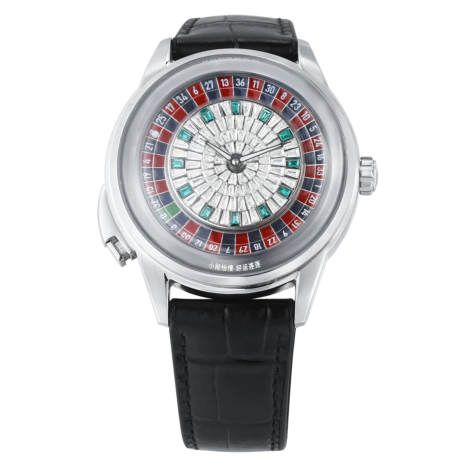 カジノ機械式腕時計、特殊回転ダイヤル、シーガルムーブメント、FKMレザーバンド、ステンレススチール、サファイアクリスタル、メンズウォッチ