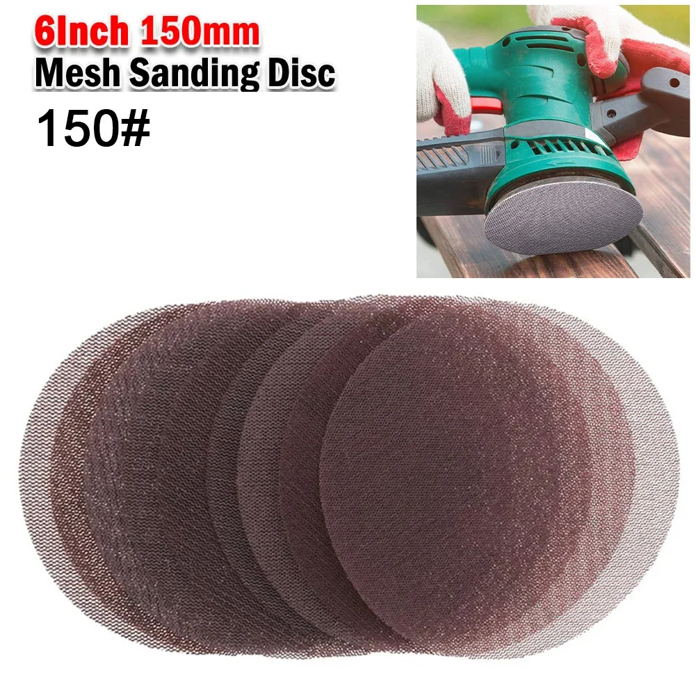 10pcs 6 Inch 150mm Mesh Abrasive Discs Dust Free Sanding Discs Anti-blocking Dry Grinding Sandpaper 80 To 1000 Grit Sand Paper