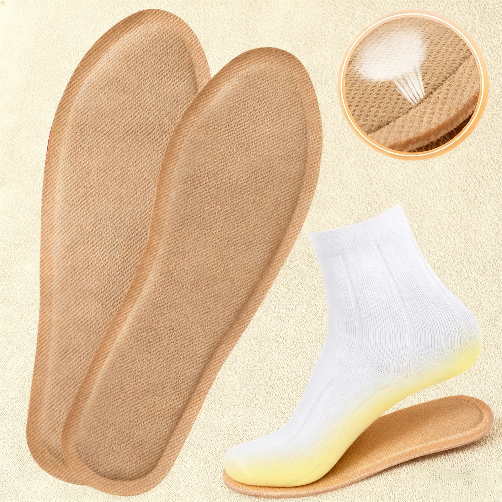 

10 Pairs Heated Insoles Warmers Continuous Heat Air Activated Warmers Odorless Feet Warmers for Hunting and Outdoor Sports