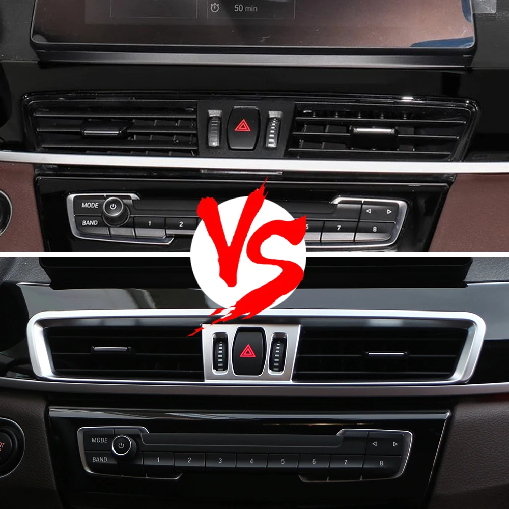 Car Center Console Air Conditioning Vent Trim for BMW X1 F48 2016 - 2022 AC Outlet Frame Decoration Cover Sticker Accessories