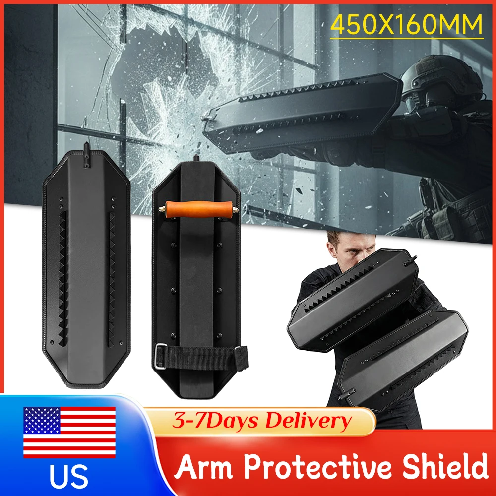 

Aluminum Arm Shield Self Defense Anti-Riot Shield Portable Security Protection Tool for Hiking Cycling School Mall Home Company