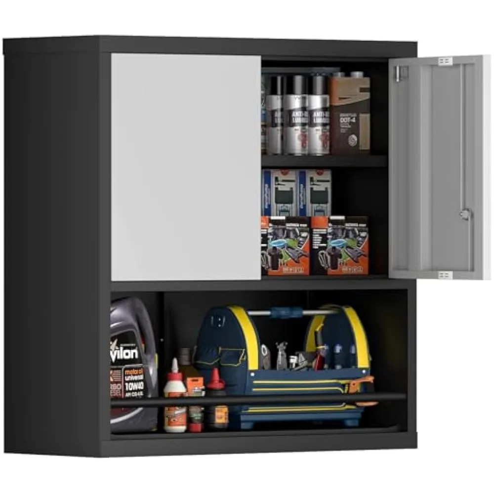 

Garage Cabinets,Metal Storage Cabinet with Locking Door,Lockable Wall Mount Cabinet for Storage,Hanging Cabinets for Garage,Kitc
