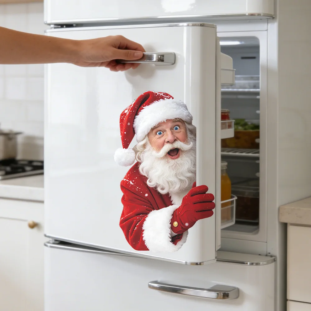 Santa Claus Christmas Window Decals, Vivid Glass Stickers for Home Window Xmas Festival Living Room Decoration