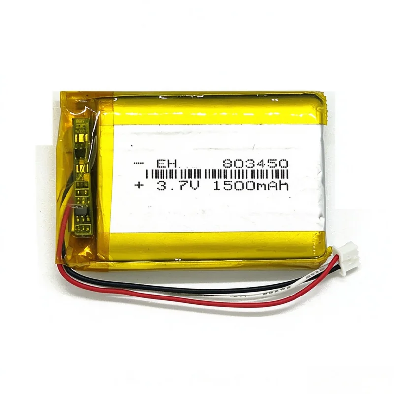 803450 3.7V 1500mAh Li-Polymer LiPo Rechargeable Battery With PH 1.25mm 3pin Connector For MP3 DVD PAD Camera GPS Laptop