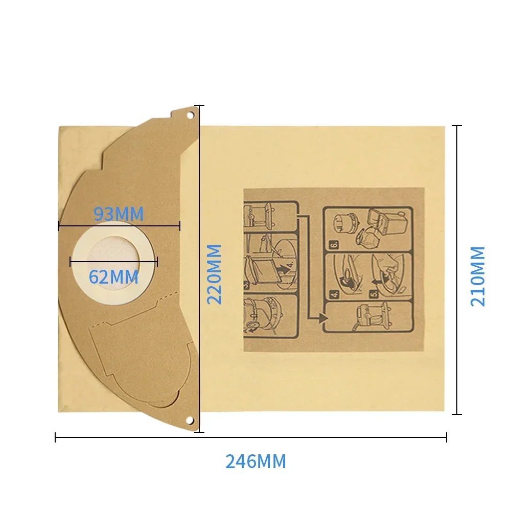 Filtros HEPA para aspiradores Karcher, sacos de papel, poeira, WD2250, WD3.200, MV2, MV3, WD3, A1000, A2204, A2251, K2301, WD3.600, A2064, A2101