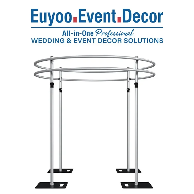 Retractable double-layer round pavilion curtain gauze frame wedding arch wedding background frame