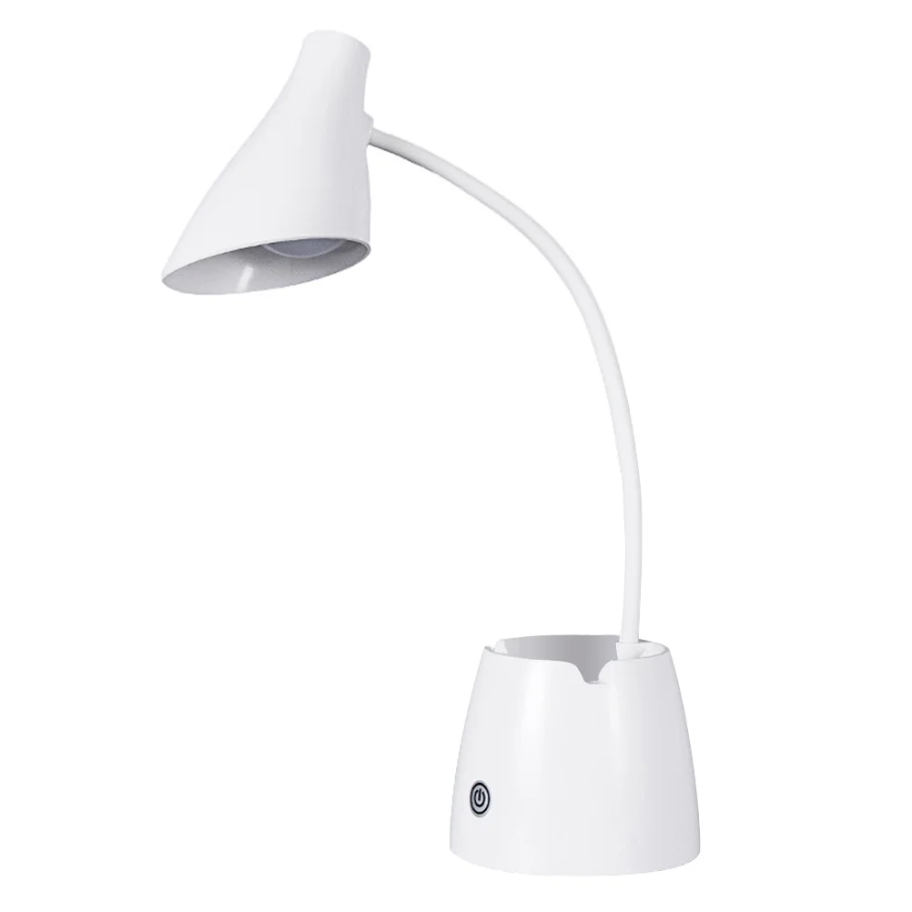 

LED USB Charging Table Lamp Touch Control Reading Light with Storage Compartment Eye-Caring Study Lamp for Students