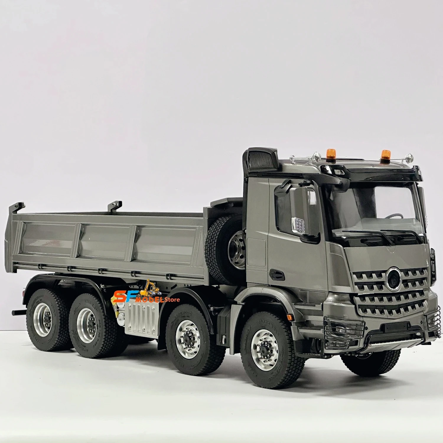 1/14 8x8 유압식 RC 덤프트럭 모델, 차동 잠금, 조명 및 사운드 시스템 탑재, 엔지니어링 기계 모델 RC 자동차 장난감