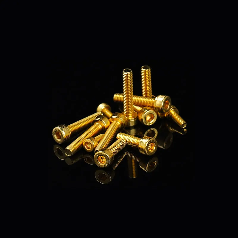 Imported Grade 12.9 Cup Head Socket Head Cap Screw M4 M3*6*8*10*12*14*16*20 Titanium Gold Plated