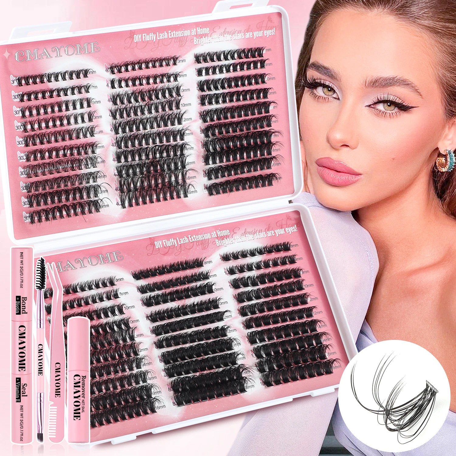 570 clusters, multiple specifications and types to meet daily needs, luxurious and gorgeous eyelash book set