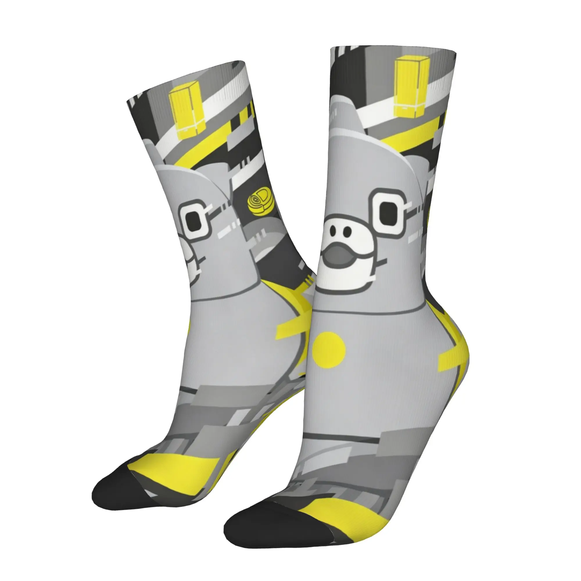 Crazy Design Chibi Monster Raids Again Basketball Socks Cartoon Polyester Long Socks for Unisex Non-slip