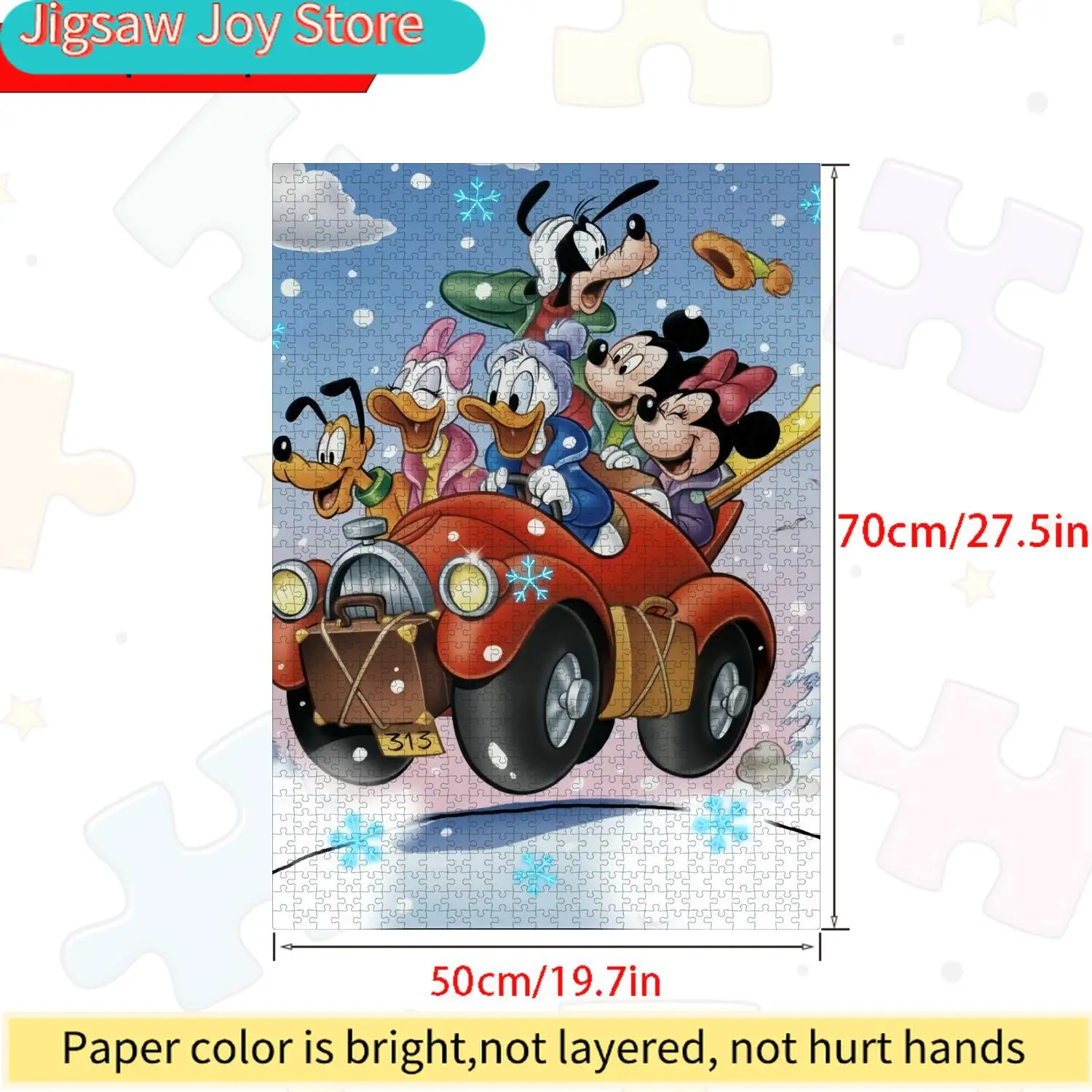 A Boxed Set of 1000pcs, Classic Cartoon Character Pattern Design, High-Difficulty Paper Jigsaw Puzzle - Large Interactive Adul