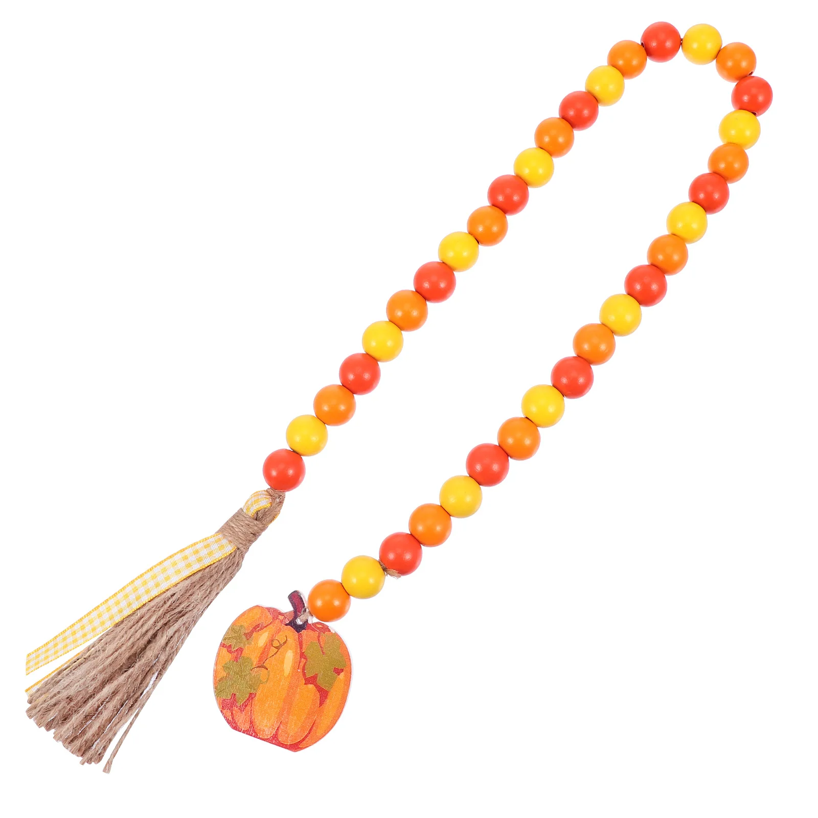 

Wooden Bead Tassel Decoration Pendant for Thanksgiving Party Stylish Necklace Rope Exquisite Craftsmanship Smooth