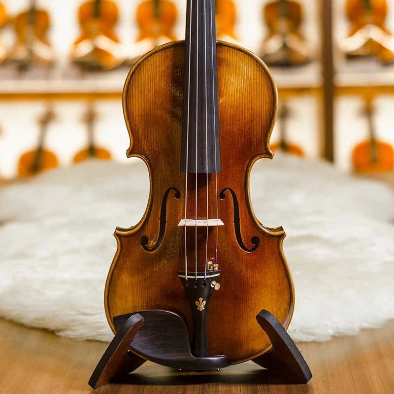 

Standard Violin CHRISTINA V06D 4/4 Size Handmade Spruce Flame Maple Ebony Fittings with Case Bow for Basic/Grade Exam