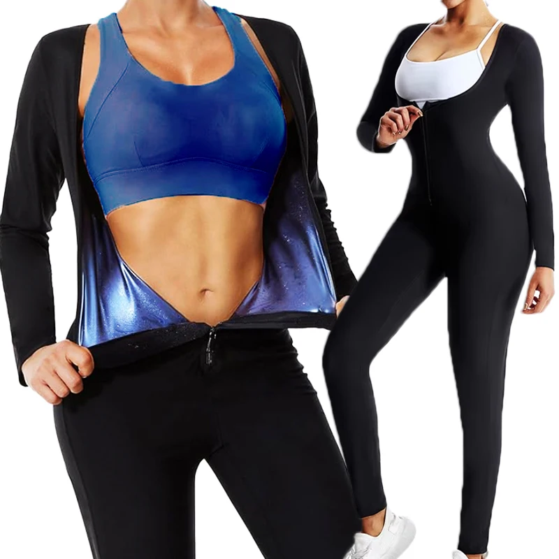 MrifDila Sweating Jumpsuits Women Body Shaper Sauna Suit Waist Trainer Sauna Jumpsuit Workout Sweat Suit Sweating Bodysuits