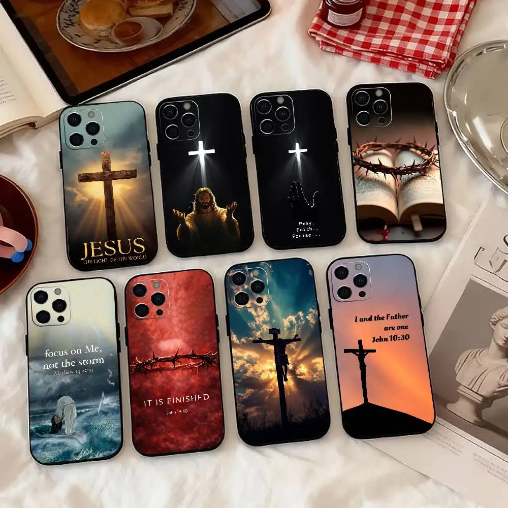 

Verse of The C-Christian-N Bible Jesus Phone Case For iPhone 17, 16,15,14,13,12,11 Plus,Pro Max, Others Soft Black Cover