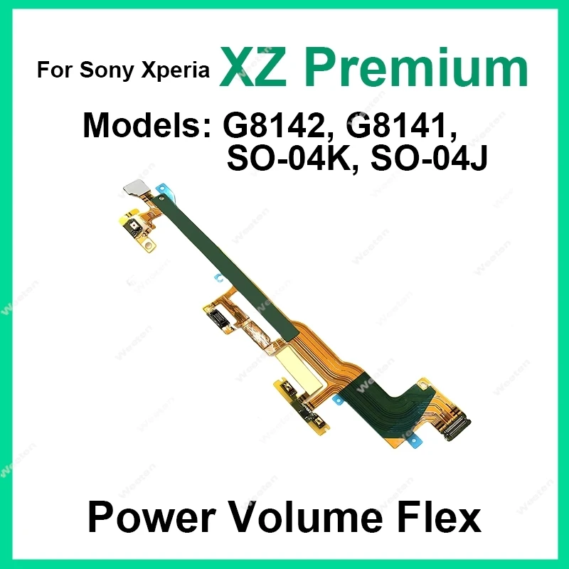 Cable flexible del botón lateral de encendido/apagado y volumen para Sony Xperia XZ Premium G8142 G8141 SO-04K SO-04J, piezas de repuesto del cable flexible de volumen y encendido