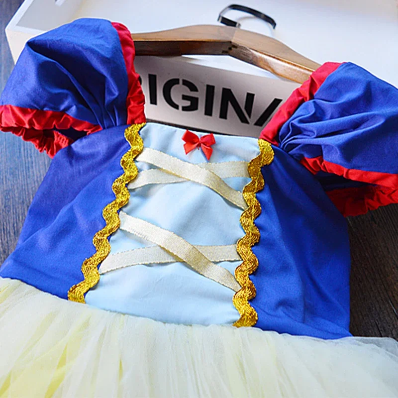 Baby Girls Snow White Clothes Cosplay Vestidos 1-5Years Princess Birthday Party Dress for Costumes Summer Children Kids Clothes