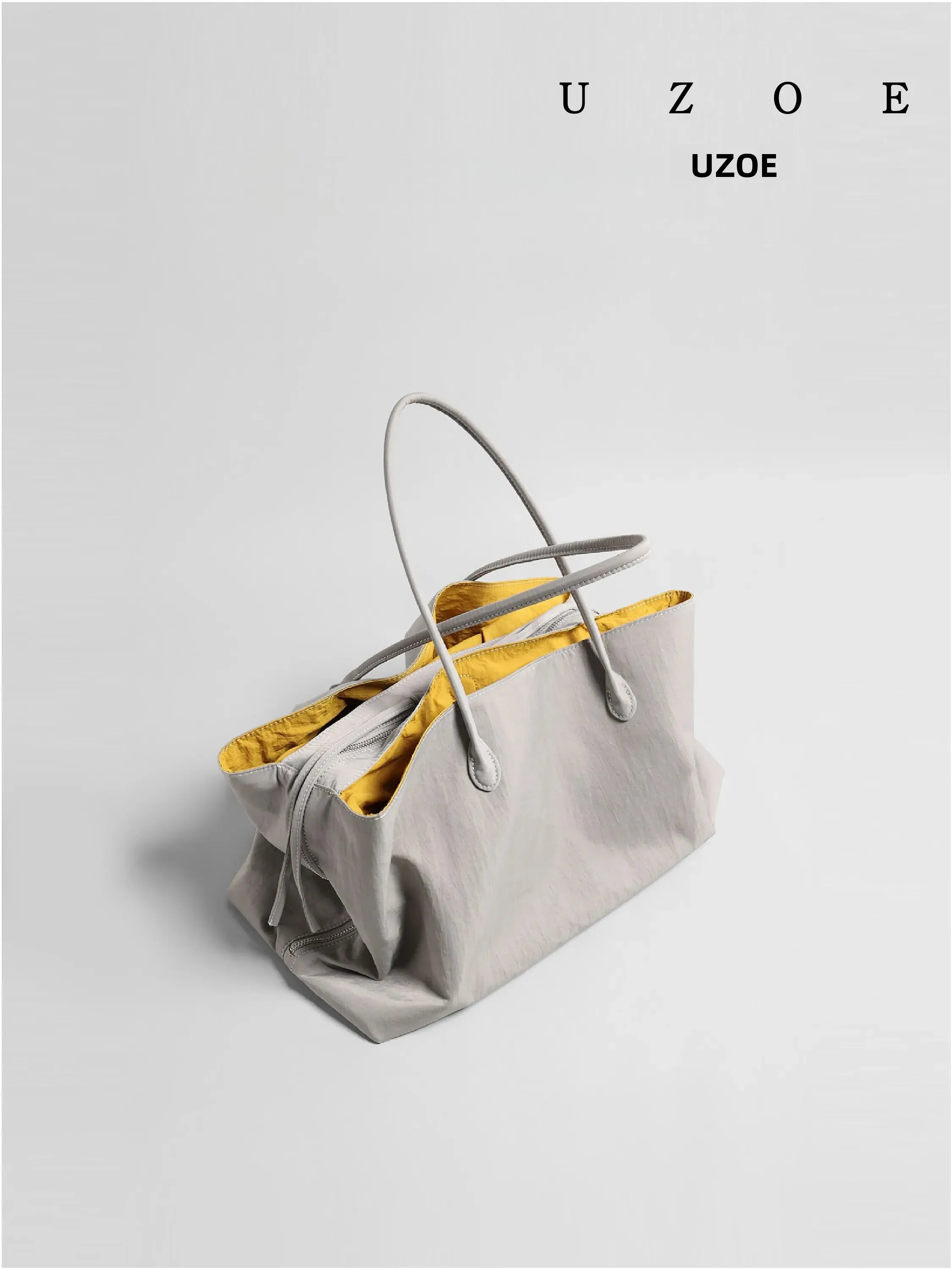 UZOE Bolsa tote de nylon leve de grande capacidade, bolsa versátil para viagem, casual, simples, feminina, bolsa de ombro