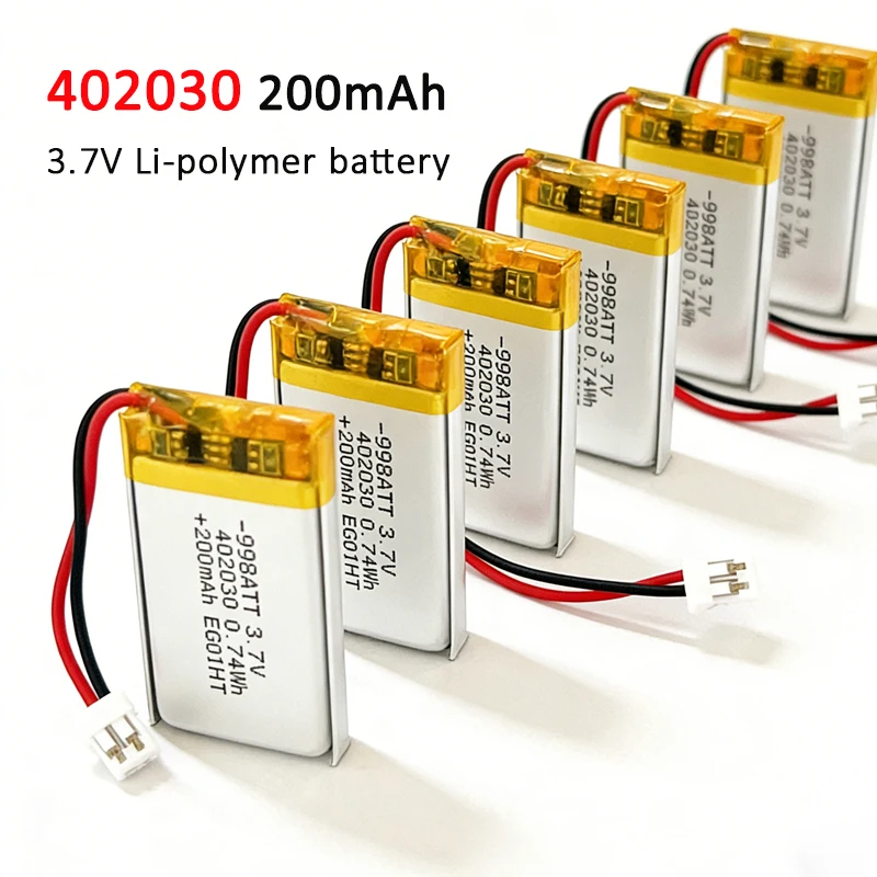 402030 Battery 3.7V 200mAh Li-po Polymer Lithium Ion Batteries for Smart Band GPS Pet Training Tool Webcam Rechargeable Cell