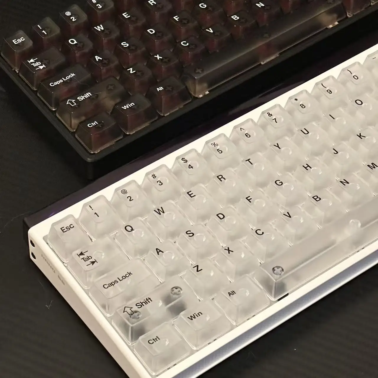 Fog transparent keycaps, transparent keycaps, suitable for mechanical keyboard OEM height PC material keycaps