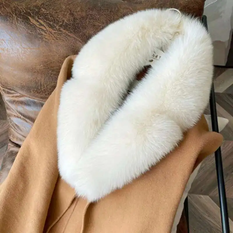 

Super Large Size Real Fox Fur Collar for Coat Jacket Women Winter Neck Warmer Fur Scarf Luxury Furry Fur Shawls Warps